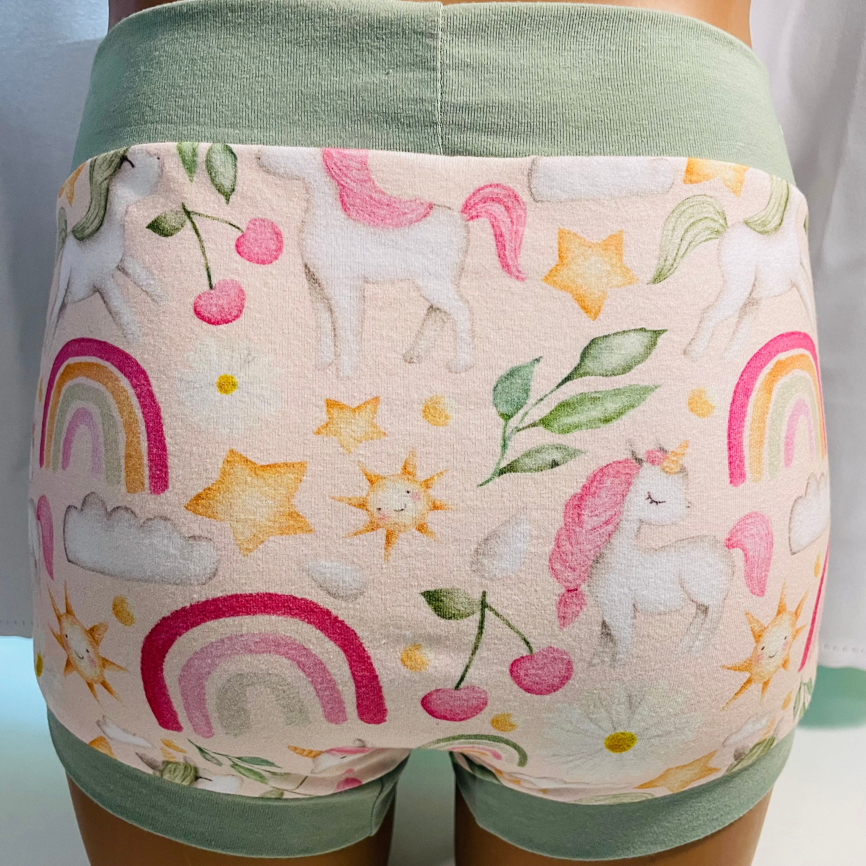 Tuck Buddies 2.0 ADULT - Transfemme / AMAB boyshort style tucking underwear.  1 pair of Tuck Buddies - fairytale unicorns