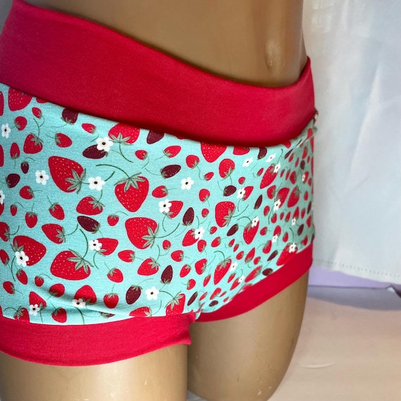 LGBTQ+ Tuck Buddies Trans femme/AMAB boyshort or bikini style tucking panties. 1 pair gender affirming underwear - summer strawberries