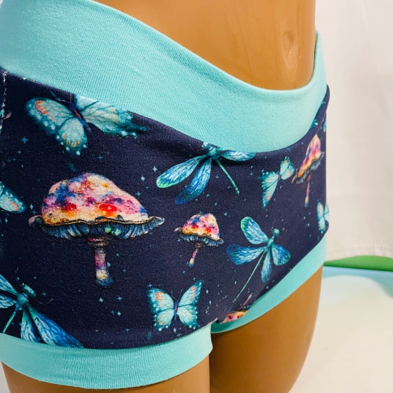 Tuck Buddies 2.0 ADULT - Transfemme / AMAB boyshort style tucking underwear. 1 pair of Tuck Buddies - fancy mushrooms & dragonflies