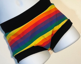 Tuck Buddies 2.0 ADULT - Transfemme / AMAB boyshort style tucking  underwear. 1 pair of Tuck Buddies - pride flag hearts