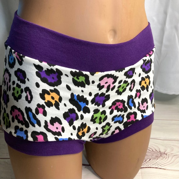 Ready to ship! Tuck Buddies 2.0 Adult - boy short style underwear made of cotton lycra with organic cotton liner - rainbow cheetah