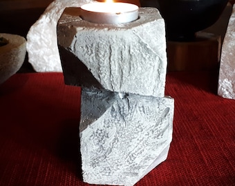 Cement candle holder