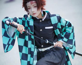 Tanjiro Kamado Cosplay-Kostüm, Unterwasseratmung-Cosplay, Tanjiro Haori, Cosplay-Kostüm, komplettes Cosplay-Set, Anime-Anzug, 2D-Mode-Cosplay