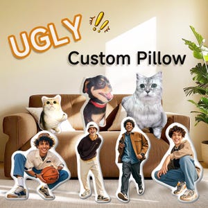Custom Ugly Pillow Personalized Gifts for Friends Decor Unique Pet Memorial Novelty Pillow