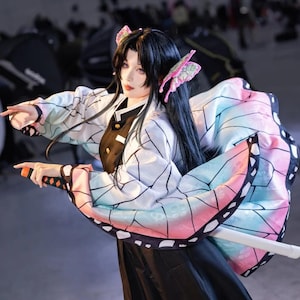 Anime Demon Slayer Kimetsu No Yaiba Iguro Obanai Cosplay Costume Wig Kimono Suit - Foto 2