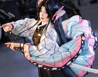 Shinobu Kocho Cosplay Costume ,Insect Hashira outfit,Shinobu haori,cosplay costume, full cosplay set, anime suits,2D fashion cosplay