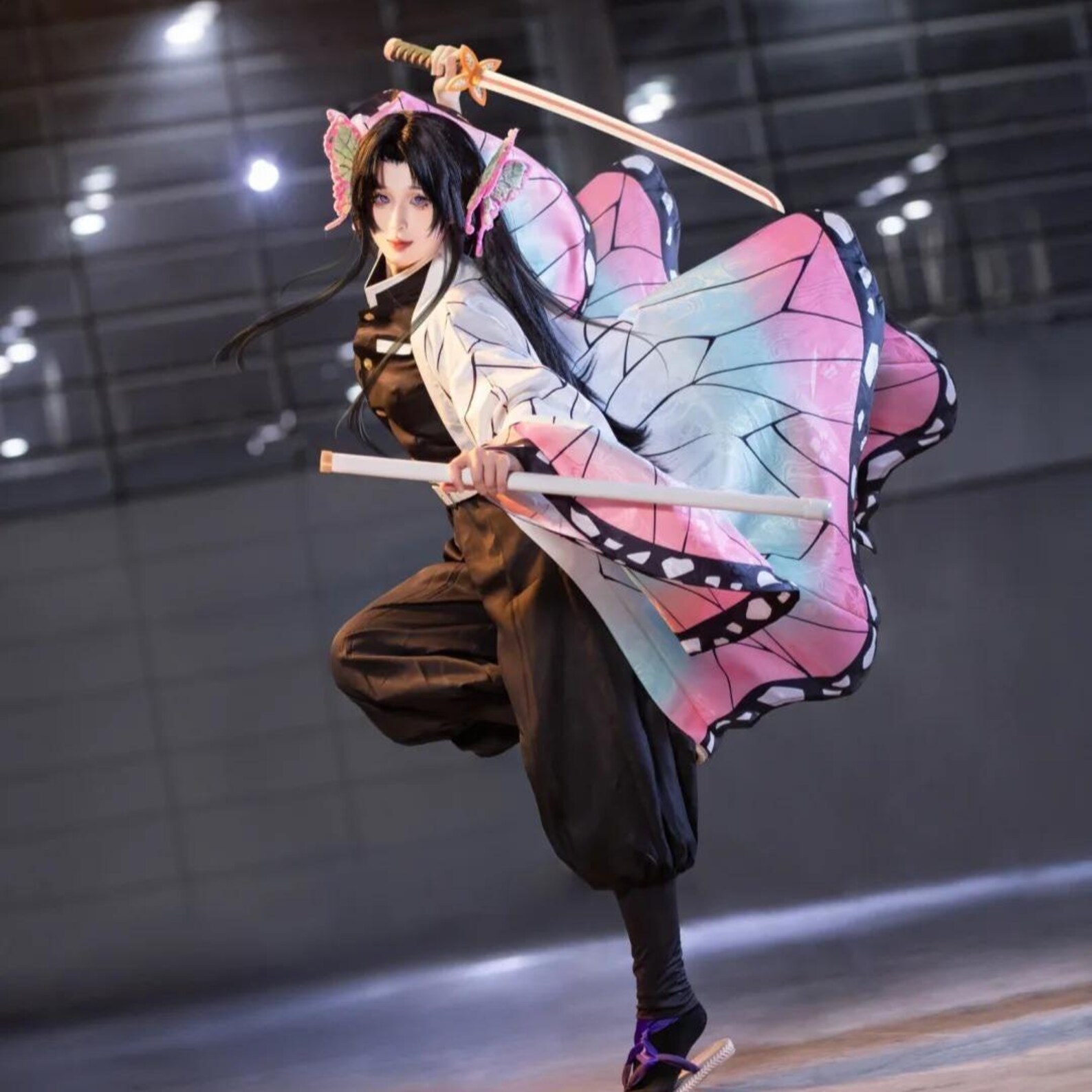 Shinobu Kocho Cosplay Costume ,insect Hashira Outfit,shinobu Haori ...