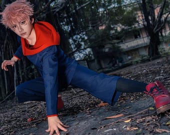 Cosplay de Yuji Itadori, cosplay con uniforme de Yuji, cosplay de personaje principal de anime, atuendo de cosplay shonen, cosplay estilo batalla, conjunto completo de cosplay