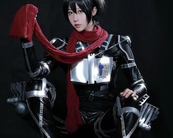 Disfraz de Eren para cosplay, disfraz de Mikasa para cosplay, disfraz de cosplay, conjunto completo de cosplay del Cuerpo de Exploración, atuendo de cosplay de anime