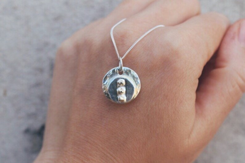 Silver gold necklace,gold dot pendant,gold pieces necklace,mixed silver and gold,Unique necklace