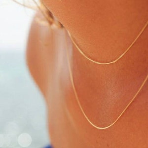 Solid 9ct yellow gold chain, Dainty gold chain