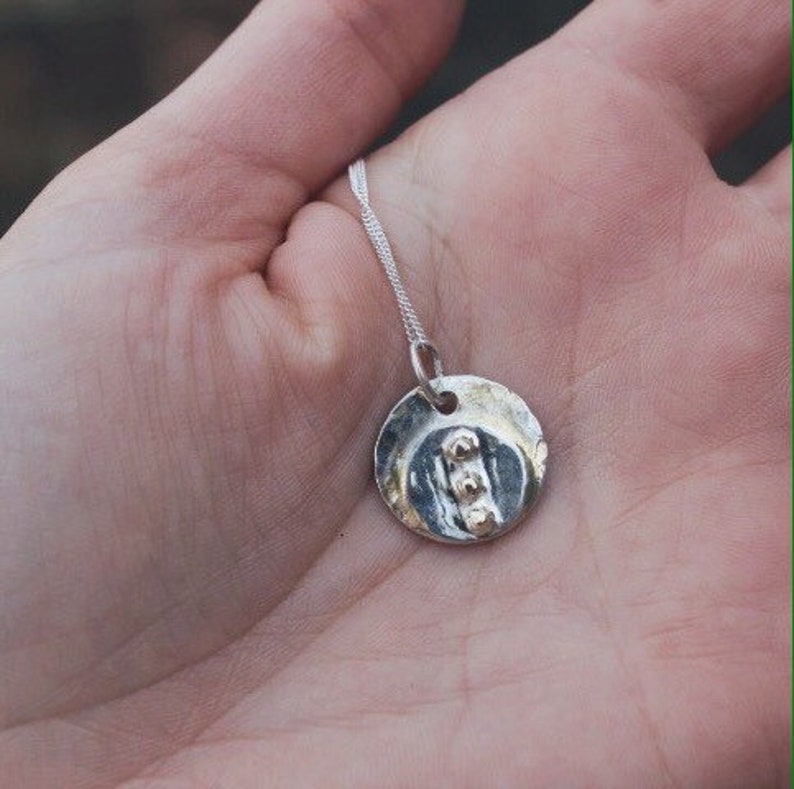 Silver gold necklace,gold dot pendant,gold pieces necklace,mixed silver and gold,Unique necklace