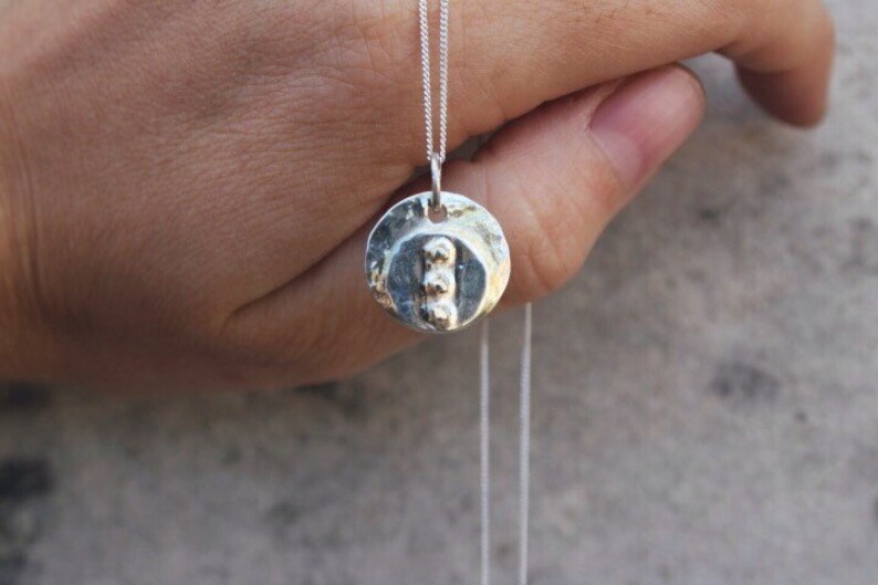 Silver gold necklace,gold dot pendant,gold pieces necklace,mixed silver and gold,Unique necklace