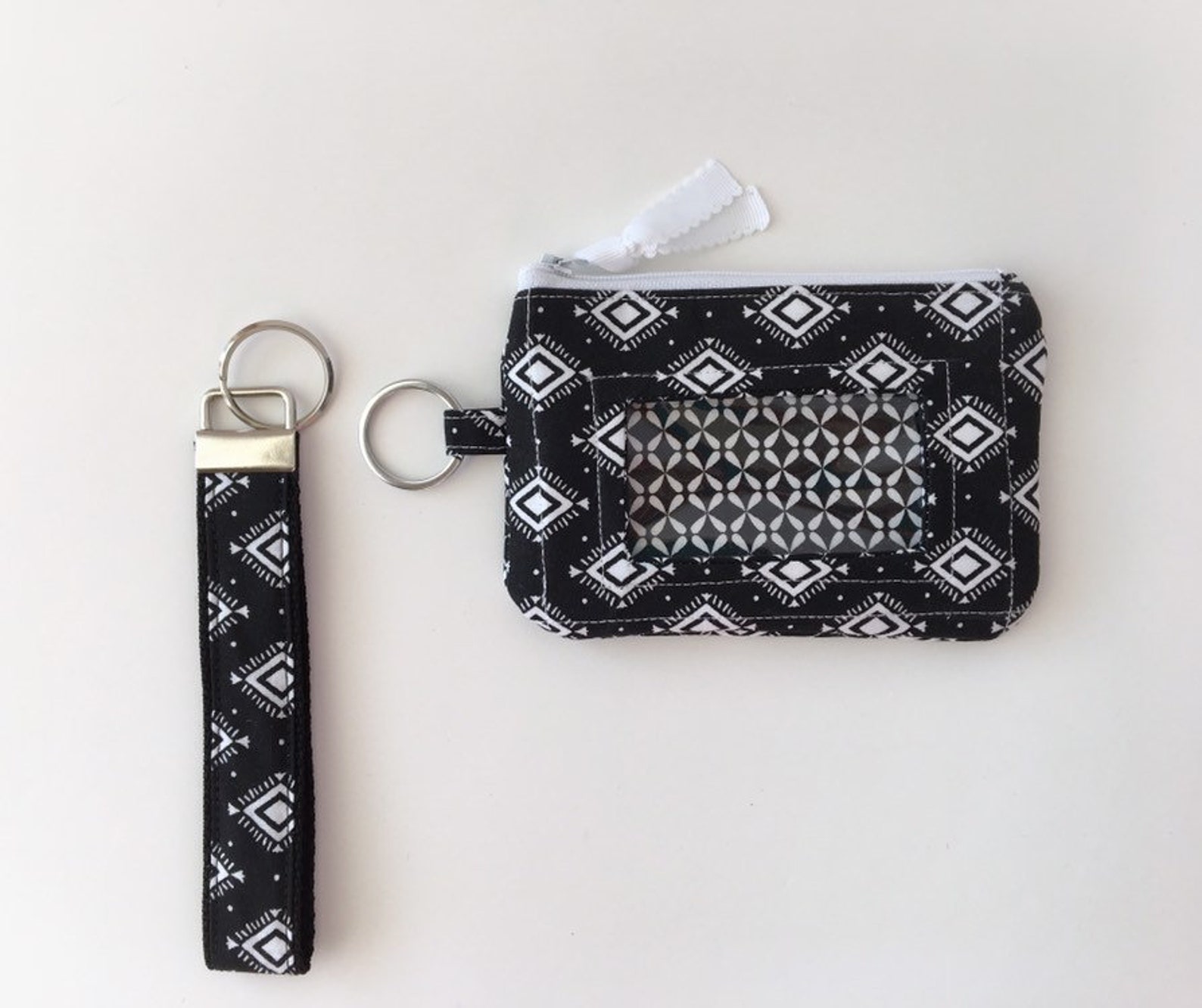 Zip ID Case and Lanyard Personalized Keychain Wristlet Key Etsy