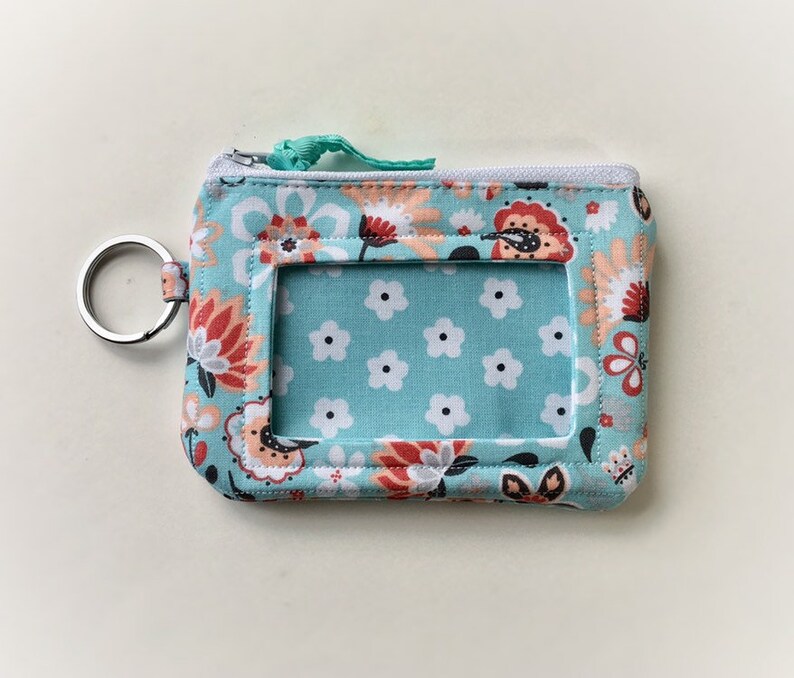 Zip ID Case Personalized Keychain Wristlet Key Fob Monogrammed Keychain