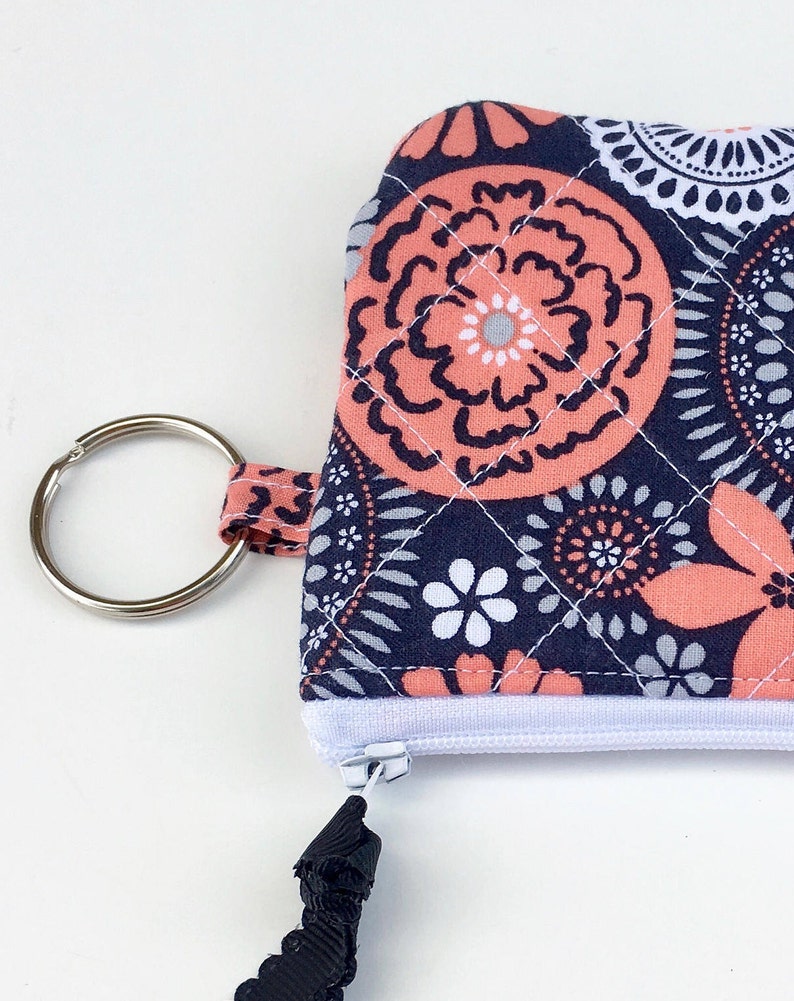 Zip Id Case Keychain Wristlet Personalized Keychain Monogrammed