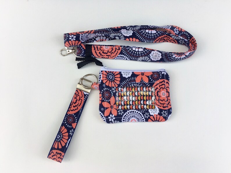 Zip Id Case Keychain Wristlet Personalized Keychain Monogrammed