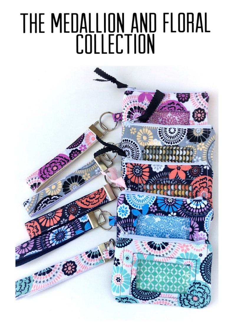 Zip Id Case Keychain Wristlet Personalized Keychain Etsy