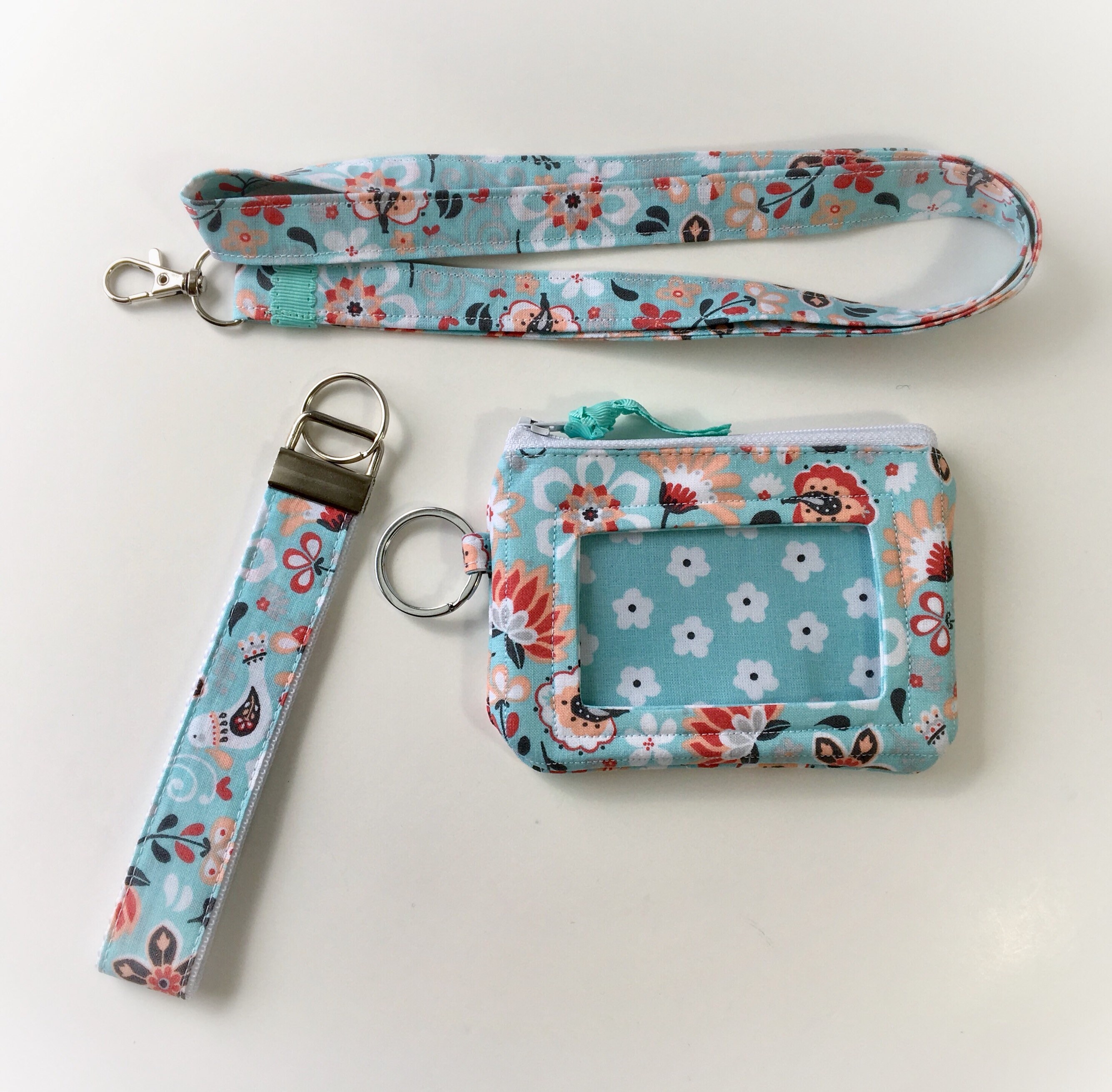 Zip ID Case Personalized Keychain Wristlet Key Fob Monogrammed Keychain