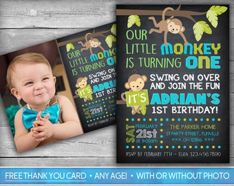 Monkey Invitations Etsy
