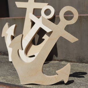 Large Wooden ANCHOR Unfinished Children&#39;s Room, Wall Art, Decoration, Wreathes, Wooden Letters, Wood Letters, Wood Anchor 18-24