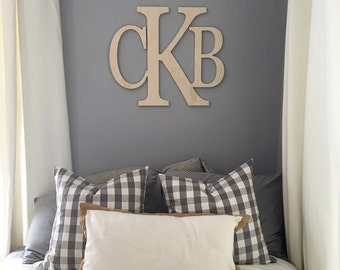 20" x 24"Wooden Monogram letters - Wall Letters- Wall Hanging- Nursery Decor- Nursery Letters- Wedding Monogram- GuestBook- Wedding Decor