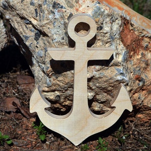 Wood Anchor DIY unfinished sanded and ready for paint Wood Sign Beach Anchor 4 to 10 inch Size image 4