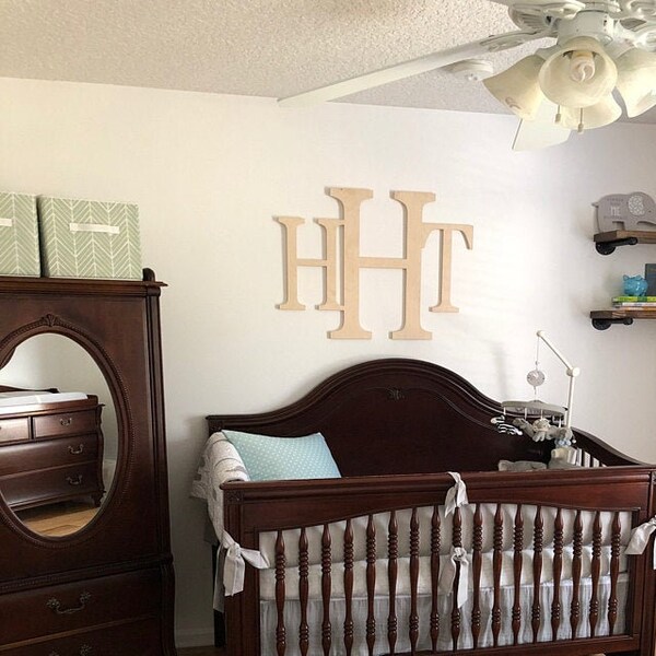 30" x 35" Modern Wooden Monogram- Wall Letters- Wall Hanging- Nursery Decor- Nursery Letters- Wedding Monogram- GuestBook- Wedding Decor