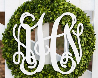 White Wooden Monogram- Wall Letters- Wall Hanging- Nursery Decor- Nursery Letters- Home Accent- Wedding Monogram- GuestBook- Wedding Decor