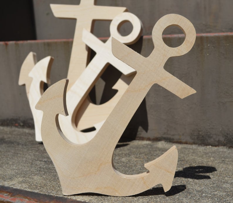 Wood Anchor DIY Unfinished Sanded and Ready for Paint Wood Etsy