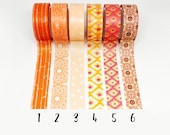 Orange Patterned Washi Tape 5m Planner Tape, Japanese Masking Tape, Planner Supplies, Crafting Tape, Deco Tape, Planner Border Tape