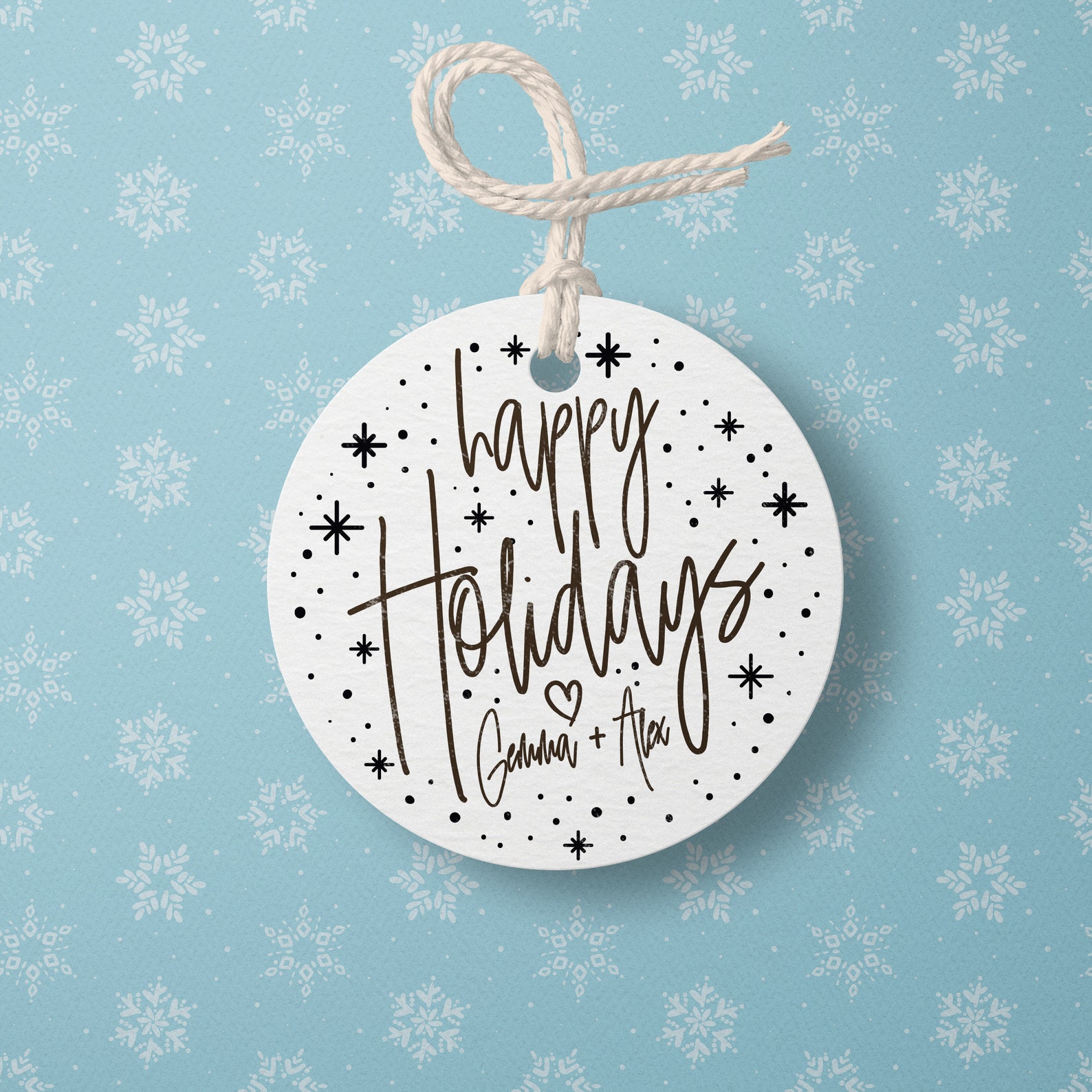 Happy Holidays Christmas Gift Tag Stamp SelfInking Etsy