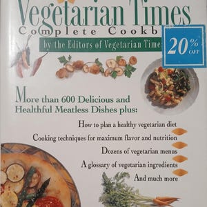Książka kucharska, Vegetarian Times Complete Cookbook, 1995, Vtg., 1. wyd., HC/DJ