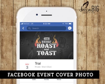 Roast and Toast Birthday Invite - Facebook Event Cover Photo - Instant Download