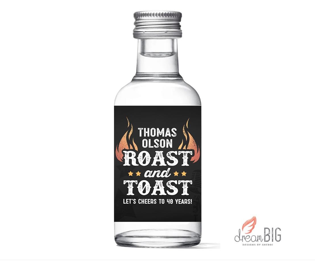 Roast and Toast Mini Liquor Labels | Pedal Pub | 2x2 Print at Home on Avery Labels, Custom 50 mL