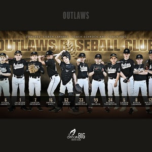 Baseball Banner, Team Poster, Custom Design, Choose Colors and Size, Designed with Your Photos image 4