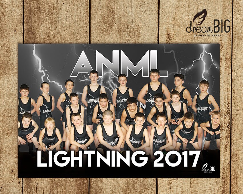 Wrestling Team Photo Banner / Tournament / Lightning / Digital Etsy