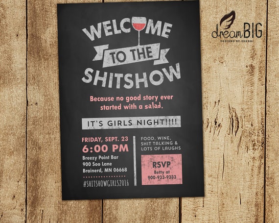 girls weekend invite welcome to the shitshow funny wine etsy girls weekend invitation