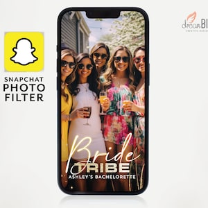 Bride Tribe Bachelorette Party Snapchat Photo Filter, Template, Customize, Instant Download - MJ8039