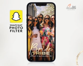 Bride Tribe Bachelorette Party Snapchat Photo Filter, Template, Customize, Instant Download - MJ8039