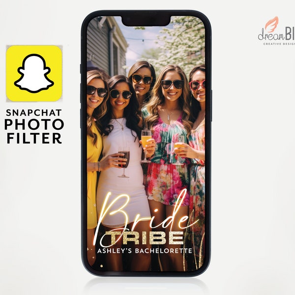 Bride Tribe Bachelorette Party Snapchat Photo Filter, Template, Customize, Instant Download - MJ8039