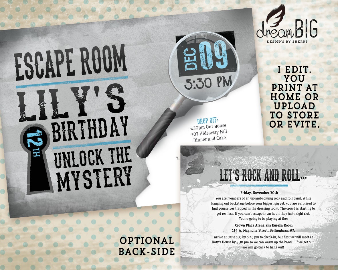 Escape Room Birthday Party Invitation, Girls Birthday Invite, Boys Birthday  Invite -  Canada
