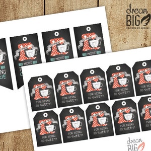 Weihnachtsplätzchen-Austausch-Party-Rezeptkarten Tags Ballot Ribbons // INSTANT DOWNLOAD Bild 5