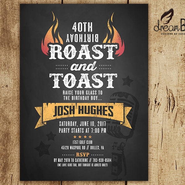 Roast and Toast Birthday or Retirement Invite - OL7977