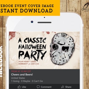 Horror Film Halloween Party Facebook Event Cover Photo - Natychmiastowe pobranie