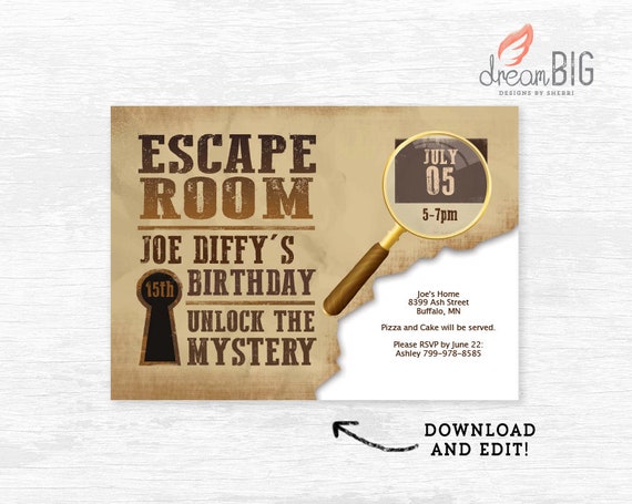 Escape Room Invitation Template 4