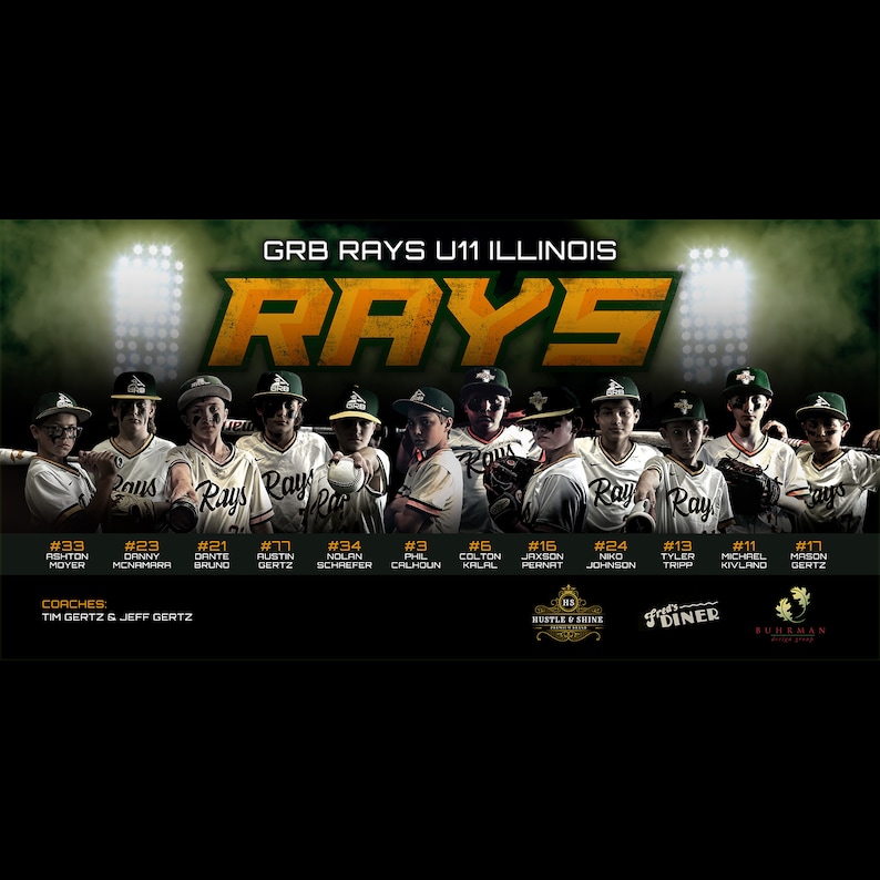 Baseball Banner, Team Poster, Custom Design, Choose Colors and Size, Designed with Your Photos image 5