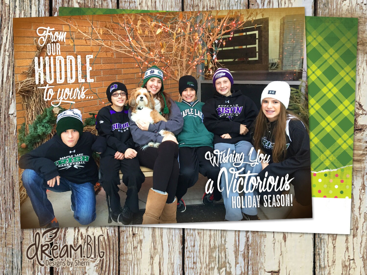 Sport Theme Holiday Photo Card 2 Sided Christmas Photo Card Etsy