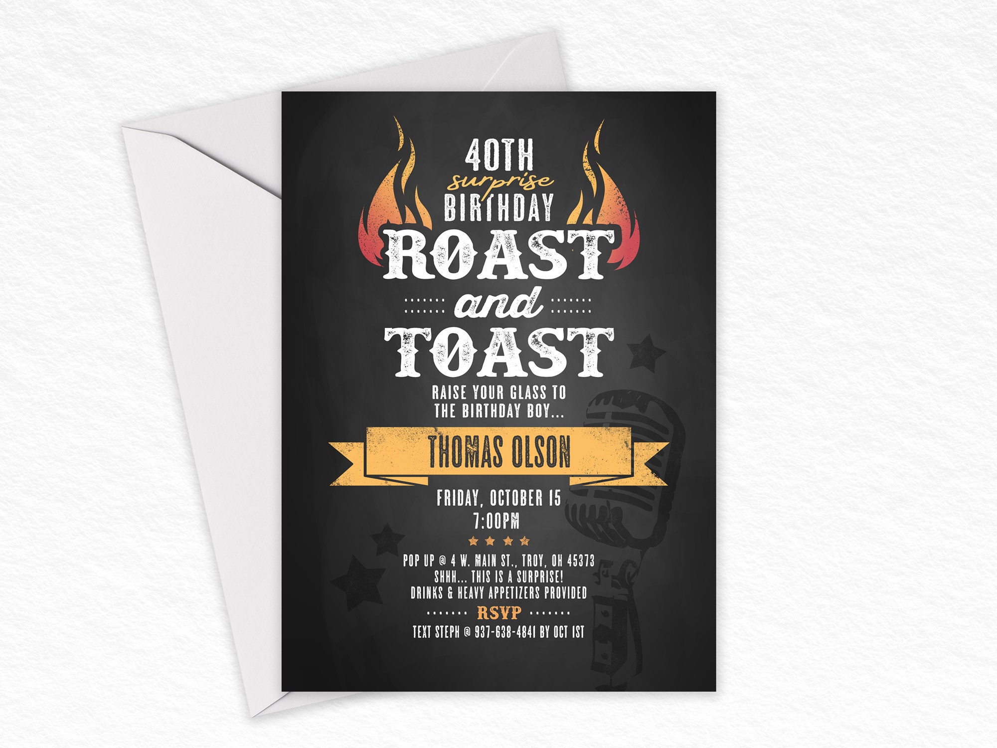 Roast and Toast Birthday Invitation Template Instant Download Etsy