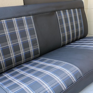 Black and Blue Plaid C10 Seat Cover